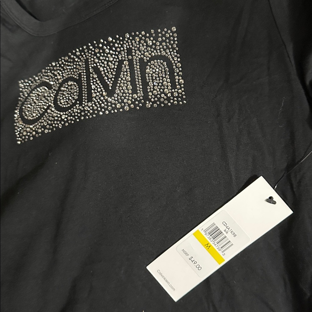 Calvin Klein Women's Relaxed Short Sleeve Mini Logo T-Shirt Dress NWT Size M - Picture 3 of 3